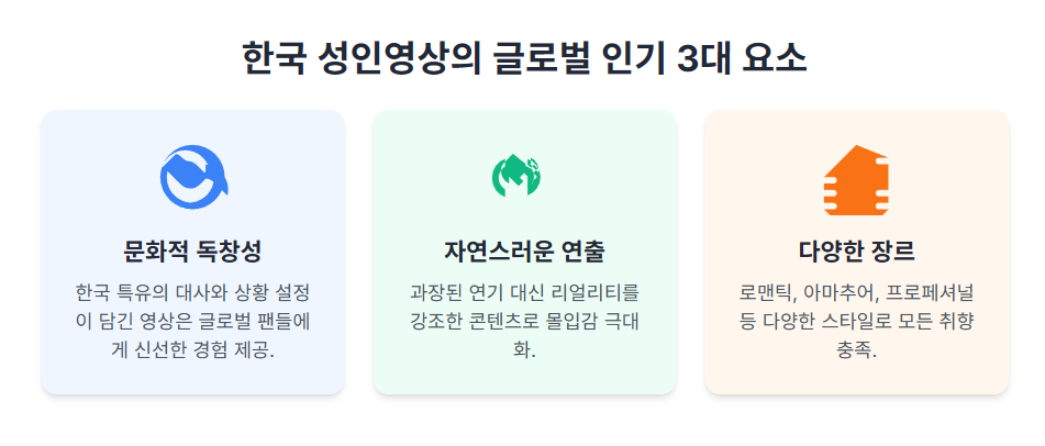 한국 성인영상의 글로벌 인기 3대 요소